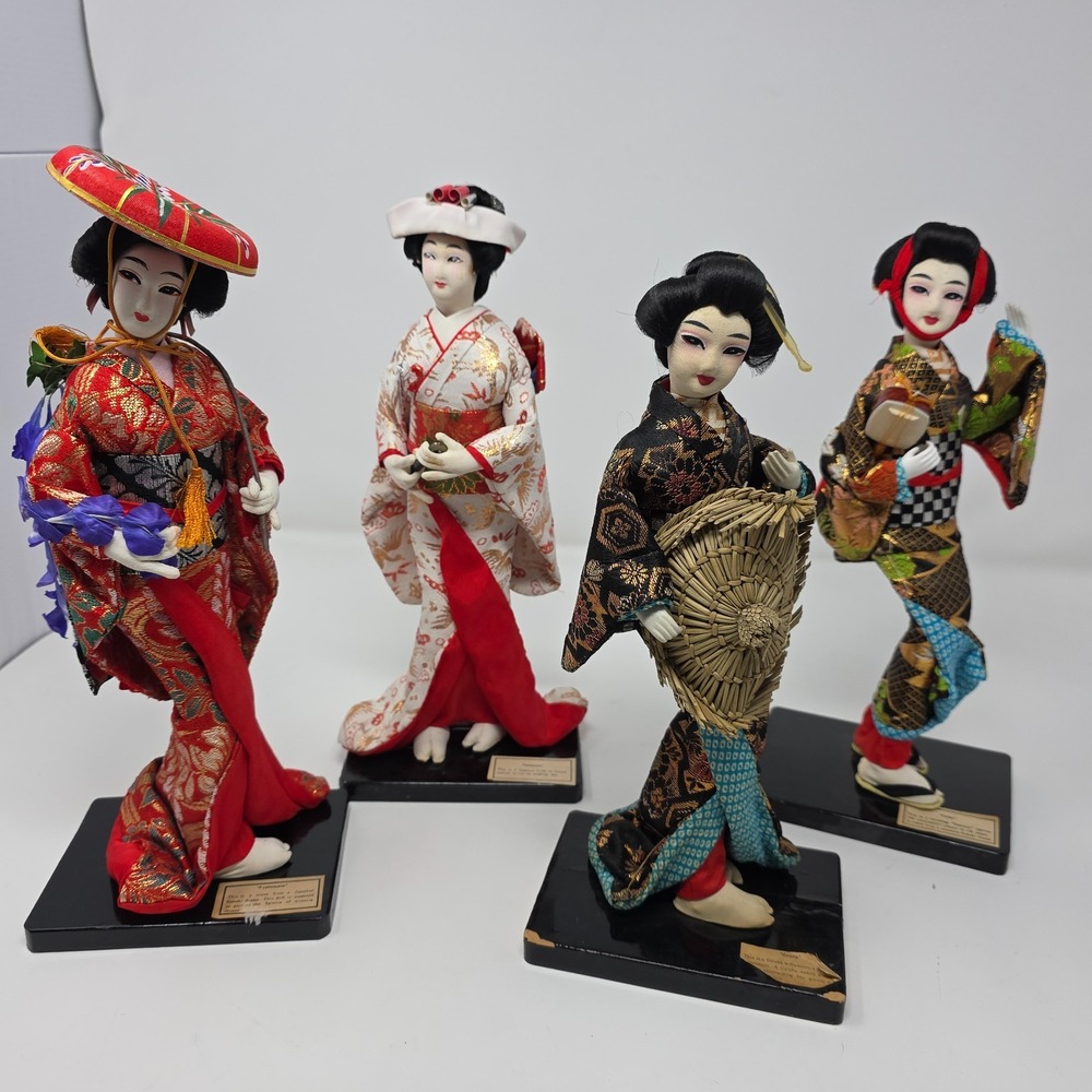 Nishi Doll Japanese Geisha Bride Set 4 Female Multi Silk Kimono Vintage Japan